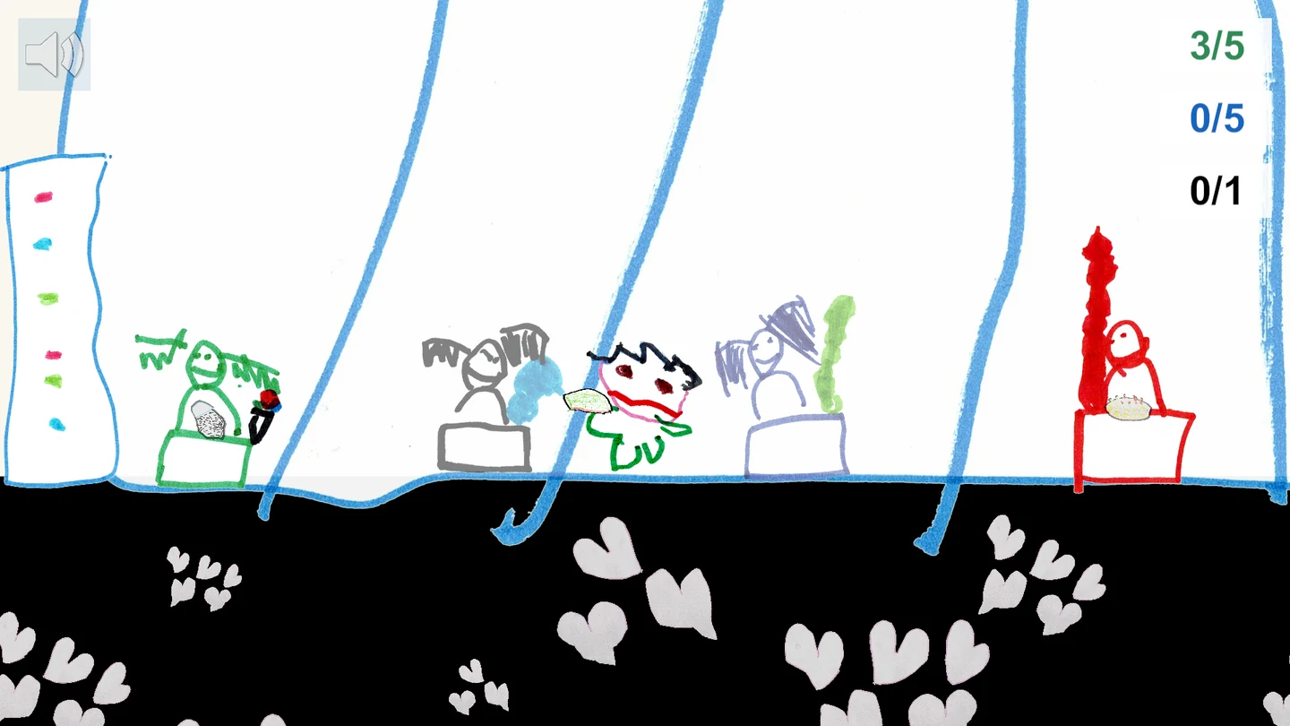 Dad aboard a hand-drawn ship above the sea